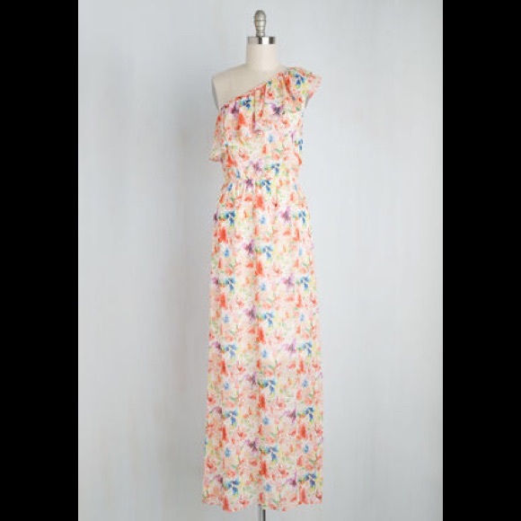 modcloth floral maxi dress
